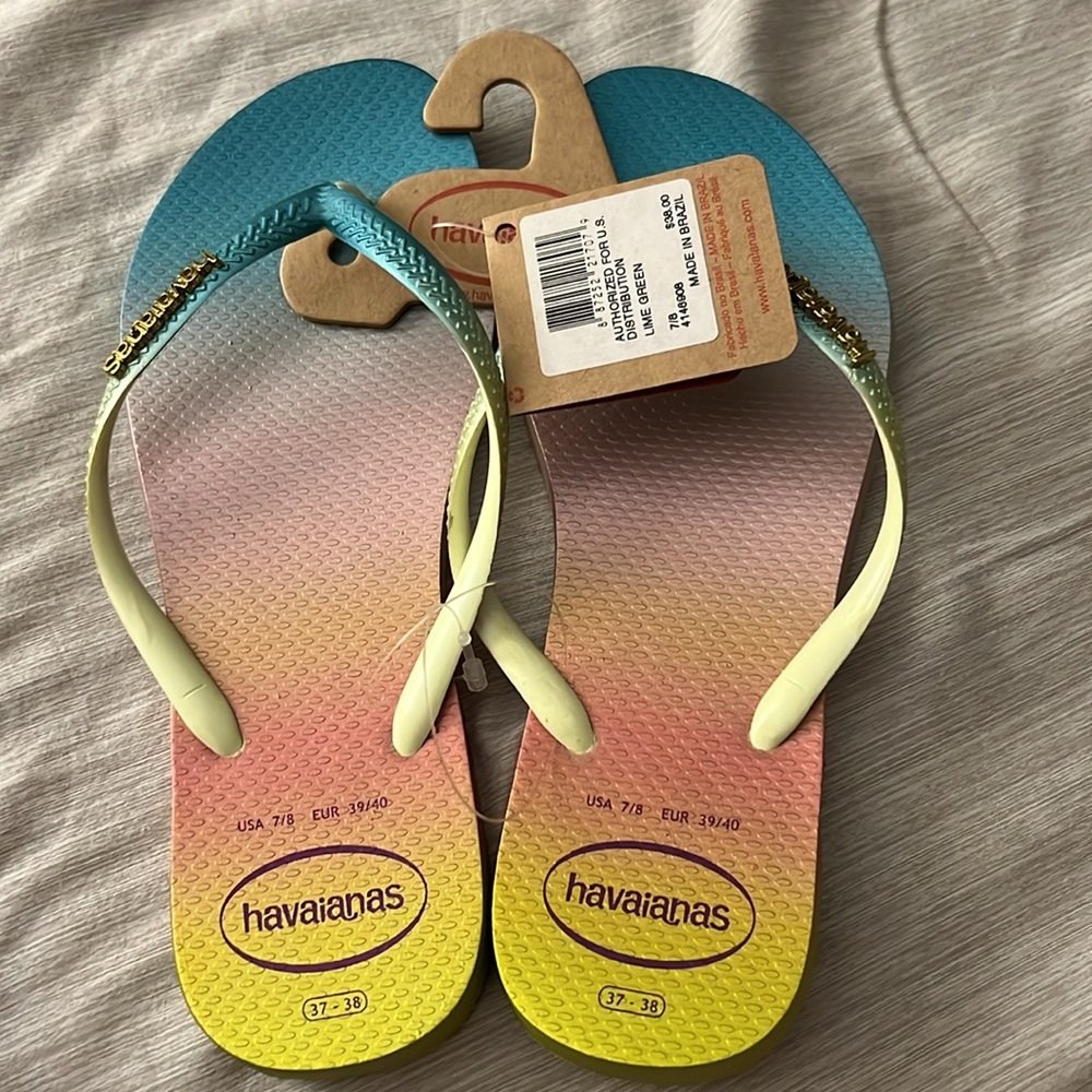 Havaianas slippers shoes rubber thongs NEW 7/8 women’s $38